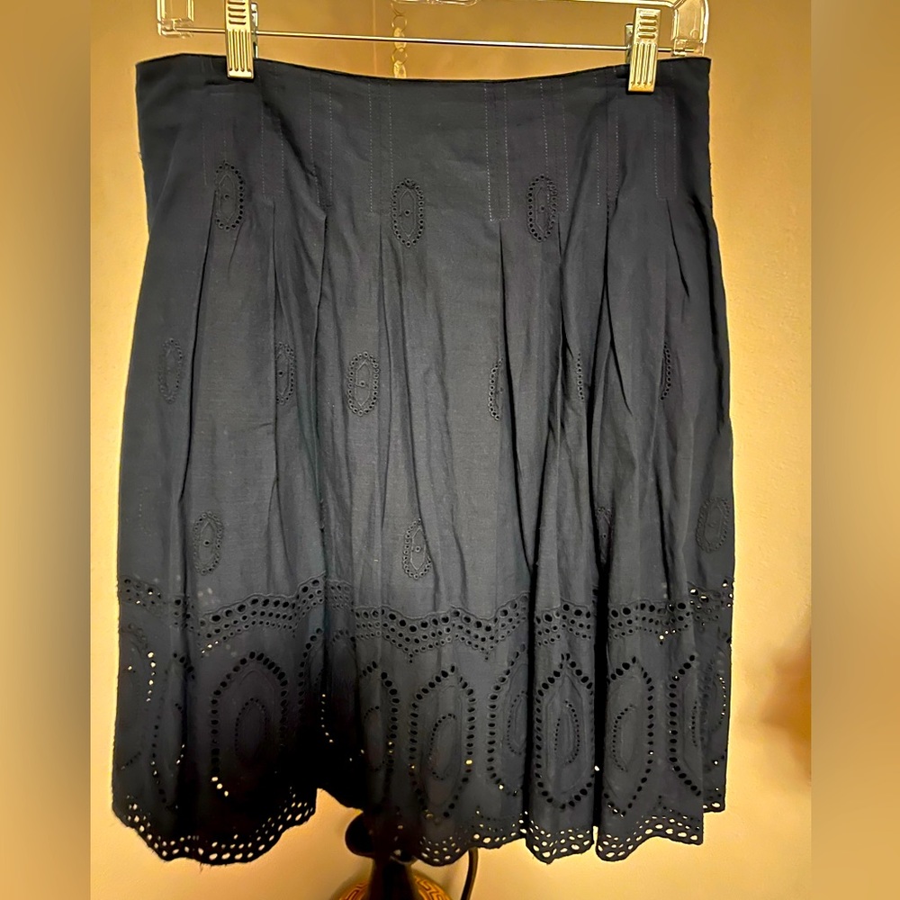 100% Cotton French Style Lined Navy Blue Skirt by Verve Ami Size 8